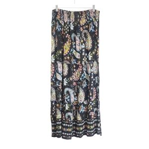 ⚪️2/$20 Bila Paisley Midi Skirt Gauzy Festival Side Splits Sz M Colorful Boho